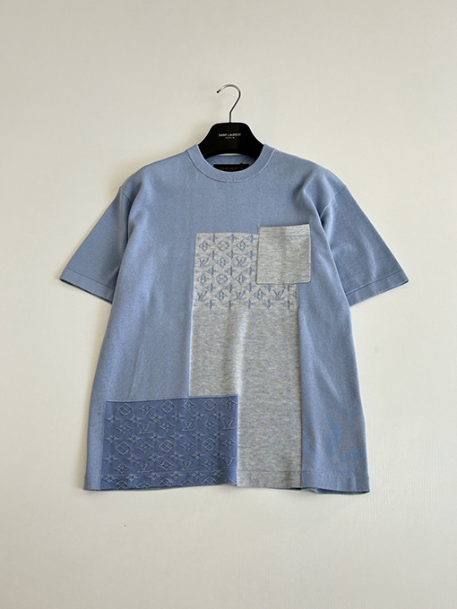 ルイヴィトンスーパーコピー Monogram ジャカードパッチワークニット半袖Tシャツ