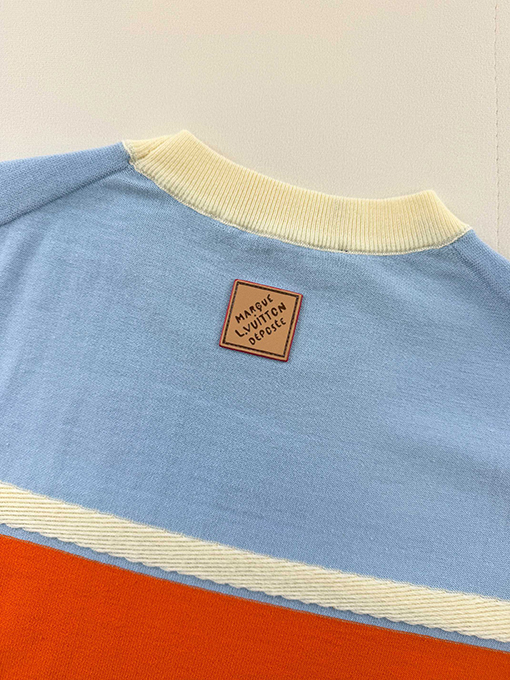 ルイヴィトンコピー LOUIS VUITTON ストライプ刺繍入り半袖Tシャツ