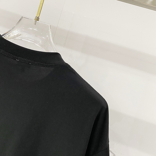 ロエベスーパーコピー LOEWE 胸にブランドのレインボーレターロゴが刺繍された半袖Tシャツ