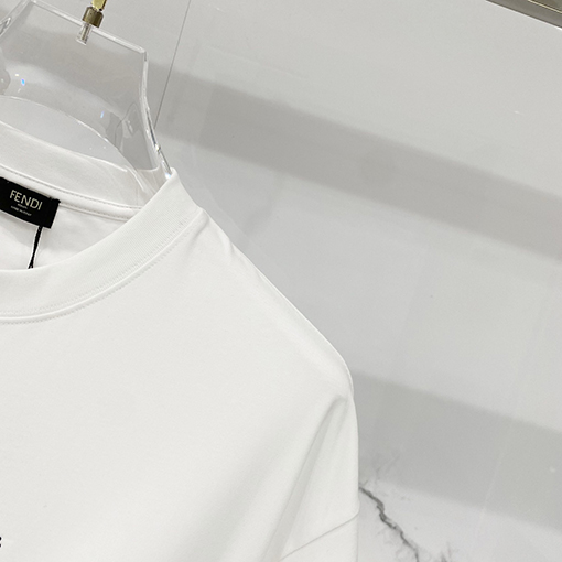 フェンディ FENDI 刺繍文字ロゴラインストーン付き半袖Tシャツ
