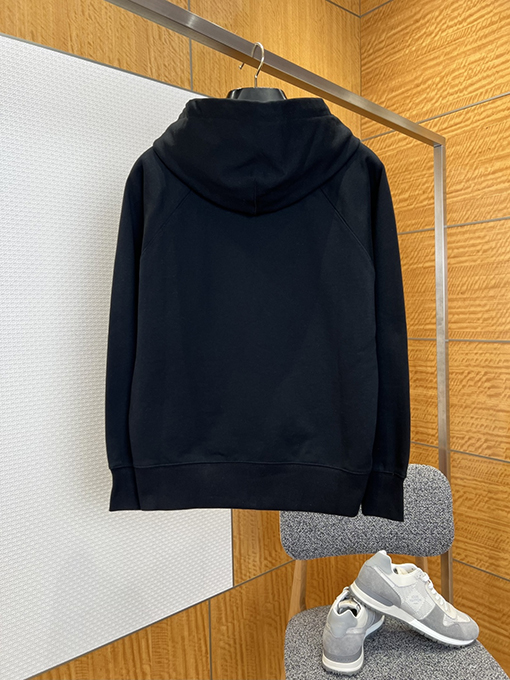 アミ 赤いハートの刺繍りフード付きドローストリングスウェットシャツジャケット