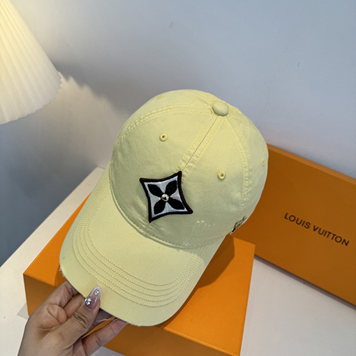 ルイヴィトン クラシックなダメージのウォッシュドコットンベースボールキャップ