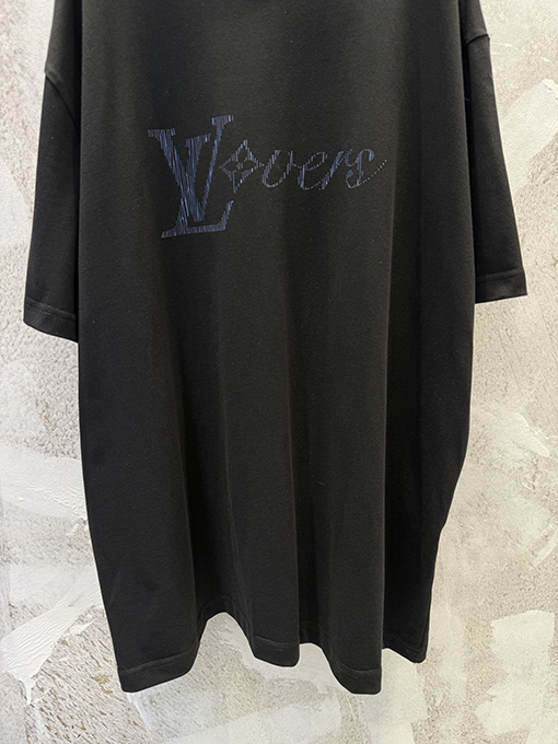ルイヴィトン LV グラデーション光沢コットン半袖Tシャツ