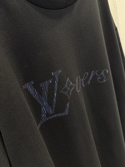 ルイヴィトン LV グラデーション光沢コットン半袖Tシャツ