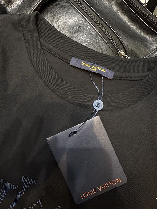 ルイヴィトン LV グラデーション光沢コットン半袖Tシャツ