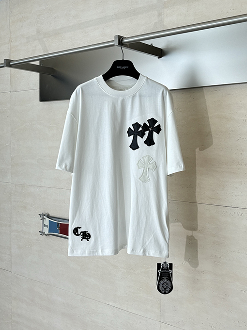 クロムハーツ カラーブロックのクロス柄半袖Tシャツ