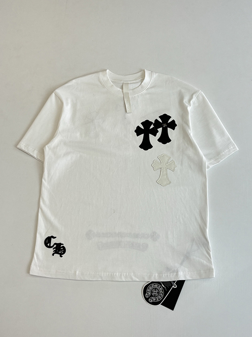 クロムハーツ カラーブロックのクロス柄半袖Tシャツ