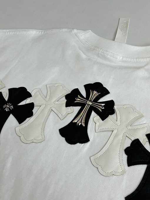 クロムハーツ カラーブロックのクロス柄半袖Tシャツ