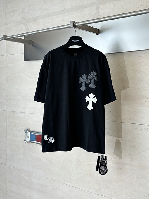 クロムハーツ カラーブロックのクロス柄半袖Tシャツ