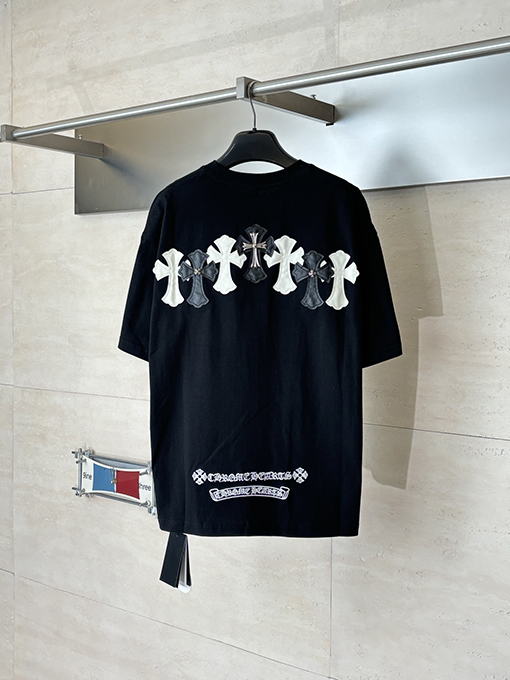 クロムハーツ カラーブロックのクロス柄半袖Tシャツ