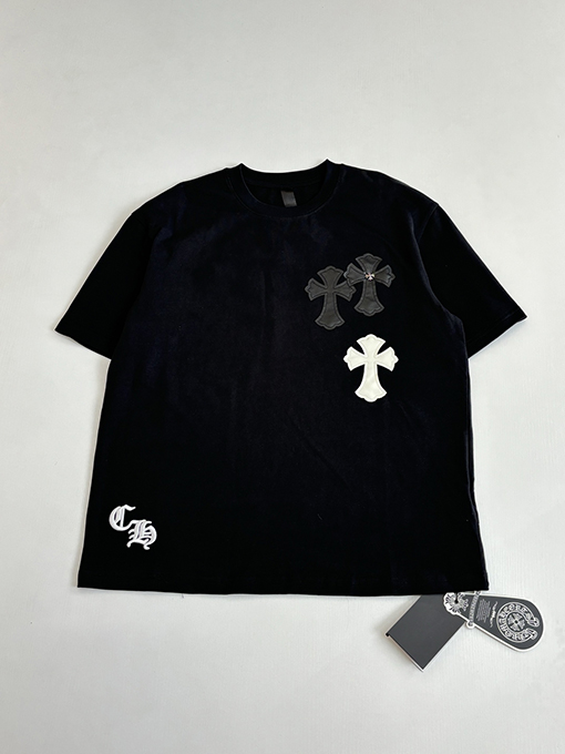 クロムハーツ カラーブロックのクロス柄半袖Tシャツ