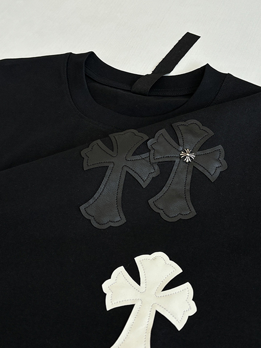 クロムハーツ カラーブロックのクロス柄半袖Tシャツ