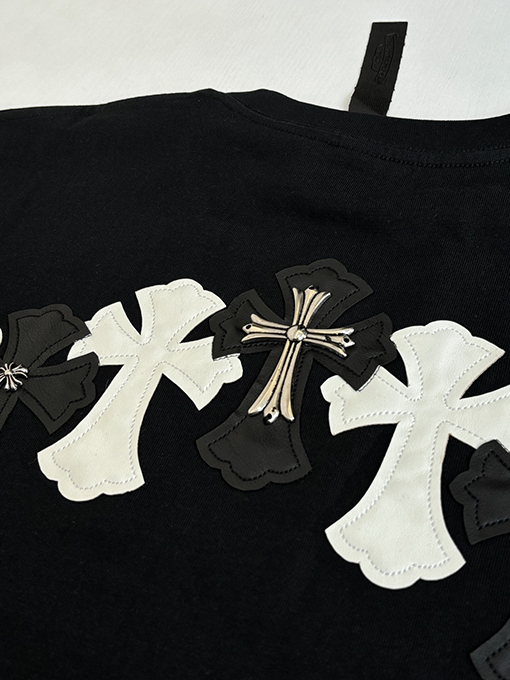 クロムハーツ カラーブロックのクロス柄半袖Tシャツ