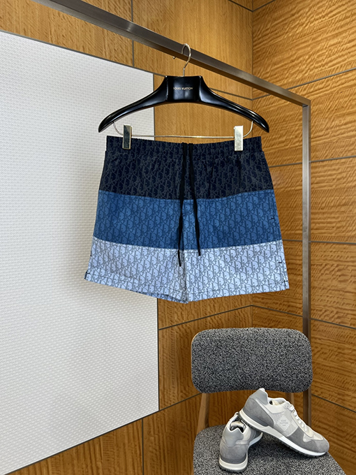 ディオールコピー グラデーションプリントのドローストリング付きカジュアルショーツ