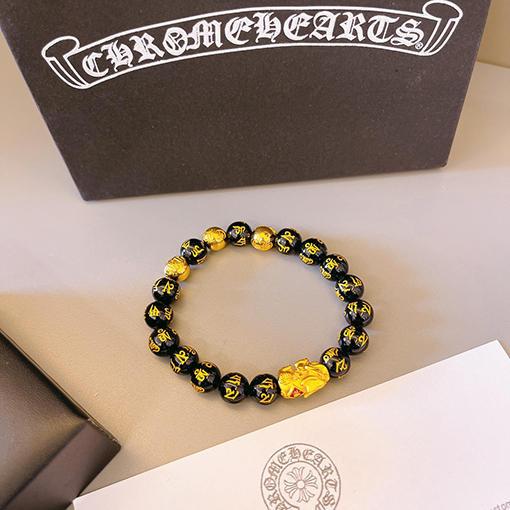 クロムハーツスーパーコピー 天然シルバービーズブレスレット