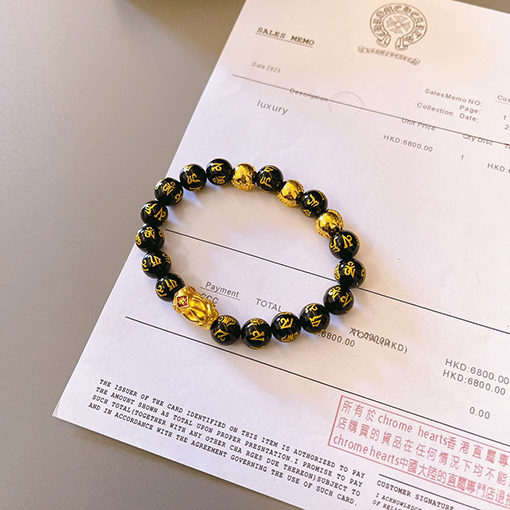 クロムハーツスーパーコピー 天然シルバービーズブレスレット