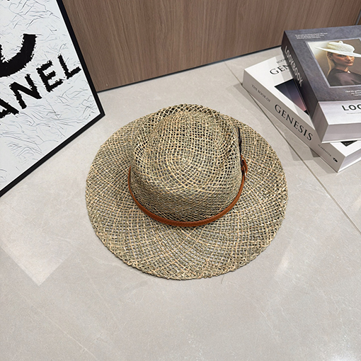 サンローラン クラシックな中空の昔ながらの麦わら帽子