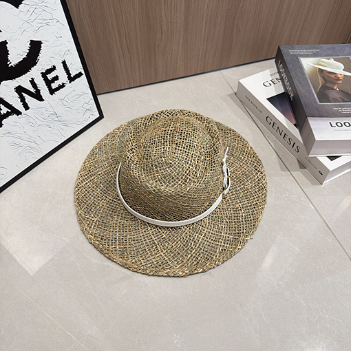 サンローラン クラシックな中空の昔ながらの麦わら帽子