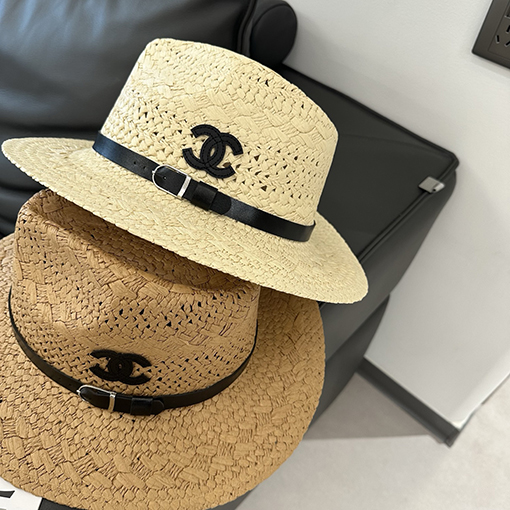 シャネル 夏の麦わら透かし編みパナマ帽