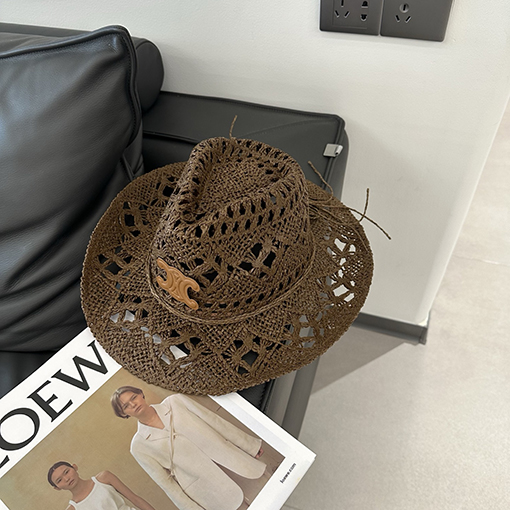 セリーヌコピー 新モデル夏の麦わら透かし編みパナマ帽