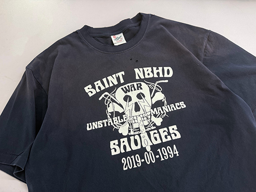セント マイケルコピー SAINT NBHD SAVAGES コラボレーション スカル 半袖Tシャツ