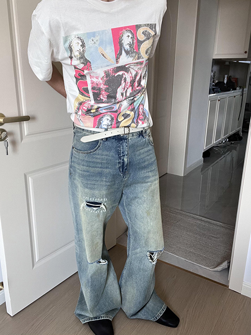 セント マイケル 漫画/アニメ風アメリカンカジュアル半袖Tシャツ