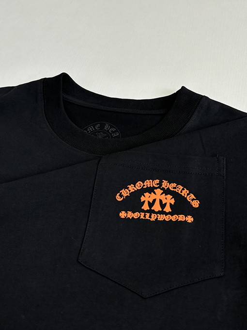クロムハーツブランドコピー Hollywood 限定ポケットプリント半袖Tシャツ