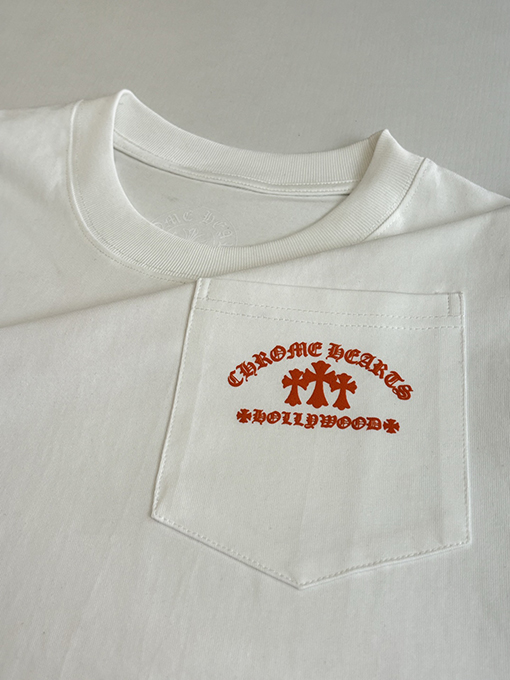 クロムハーツブランドコピー Hollywood 限定ポケットプリント半袖Tシャツ