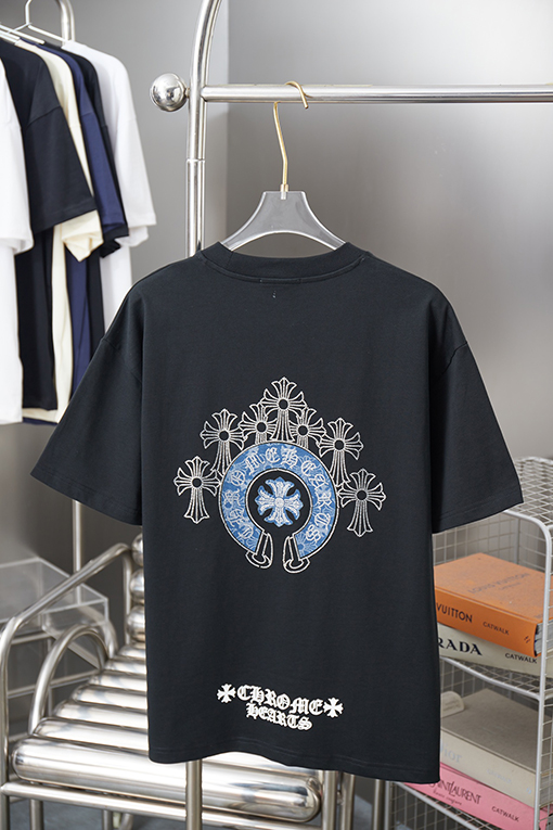 クロムハーツ ホットフィックスシリコンレター半袖Tシャツ