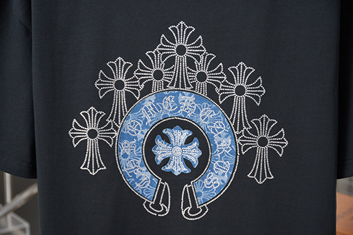 クロムハーツ ホットフィックスシリコンレター半袖Tシャツ