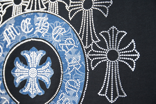 クロムハーツ ホットフィックスシリコンレター半袖Tシャツ