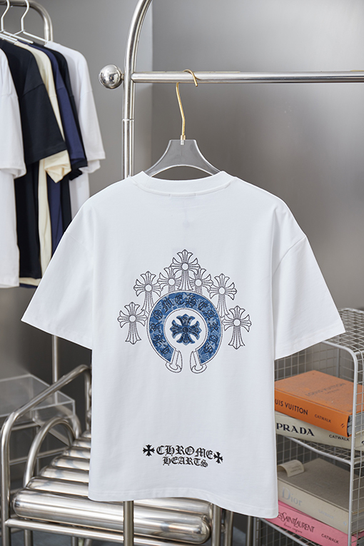 クロムハーツ ホットフィックスシリコンレター半袖Tシャツ