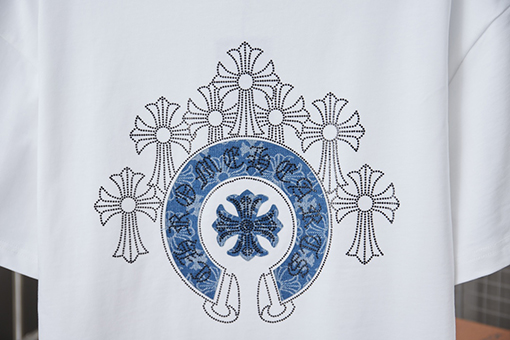 クロムハーツ ホットフィックスシリコンレター半袖Tシャツ