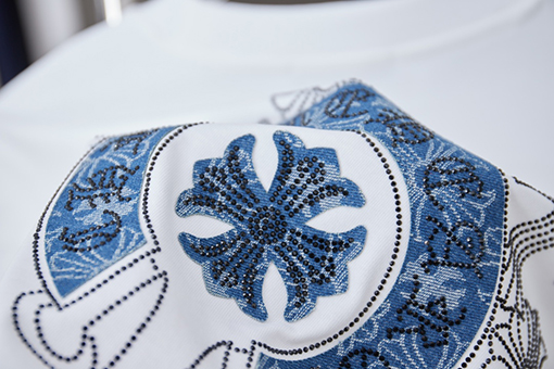 クロムハーツ ホットフィックスシリコンレター半袖Tシャツ