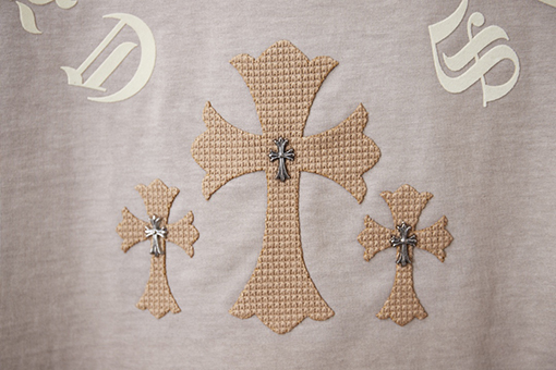 クロムハーツ デニムクロスフロッキーレタープリント半袖Tシャツ