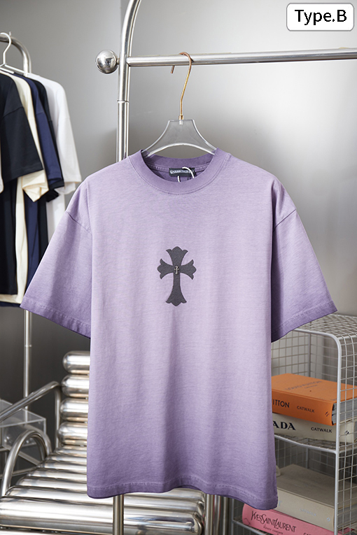 クロムハーツ デニムクロスフロッキーレタープリント半袖Tシャツ