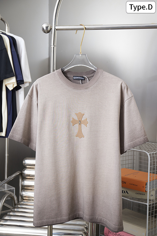 クロムハーツ デニムクロスフロッキーレタープリント半袖Tシャツ