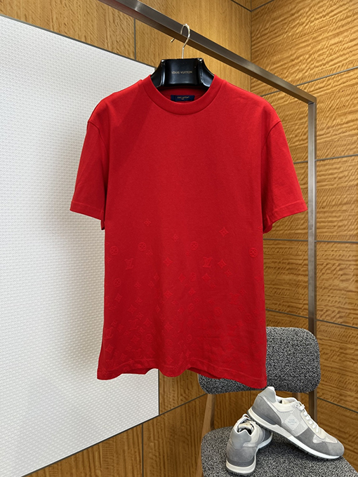 ルイヴィトン グラデーションエンボスクルーネック半袖Tシャツ