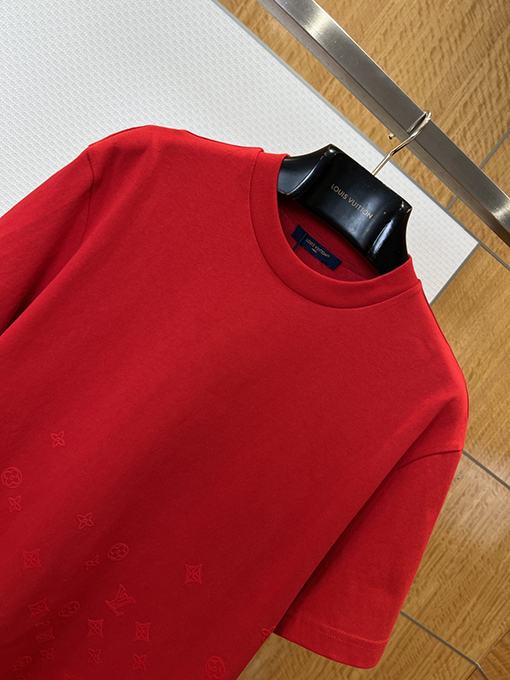 ルイヴィトン グラデーションエンボスクルーネック半袖Tシャツ