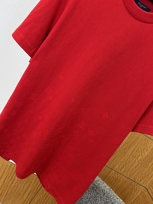 ルイヴィトン グラデーションエンボスクルーネック半袖Tシャツ