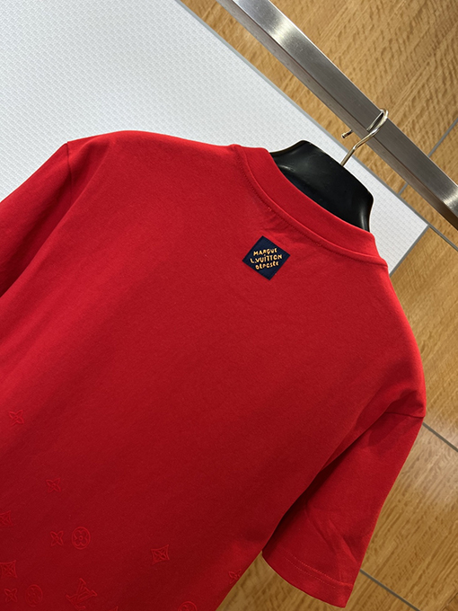 ルイヴィトン グラデーションエンボスクルーネック半袖Tシャツ