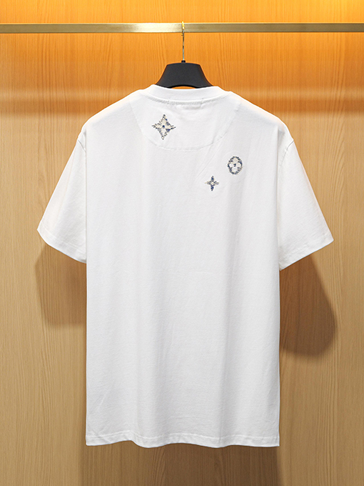 ルイヴィトンスーパーコピー Monogram Sashiko 刺繍入りオーガニックコットン半袖Tシャツ