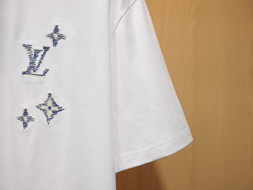 ルイヴィトンスーパーコピー Monogram Sashiko 刺繍入りオーガニックコットン半袖Tシャツ