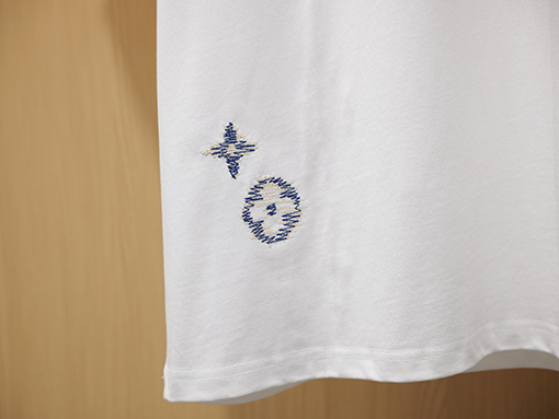 ルイヴィトンスーパーコピー Monogram Sashiko 刺繍入りオーガニックコットン半袖Tシャツ