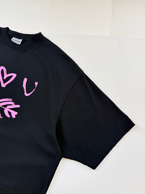 バレンシアガスーパーコピー BALENCIAGA 七夕限定ハート柄半袖Tシャツ
