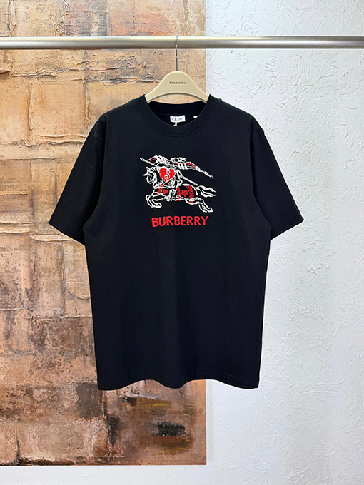 バーバリー偽物 BURBERRY 七夕戦馬刺繍入り半袖Tシャツ