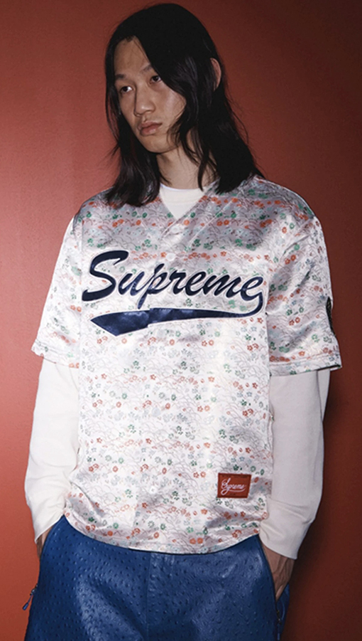 シュプリーム SUPREME 花柄ジャカード織りの半袖ジャージー