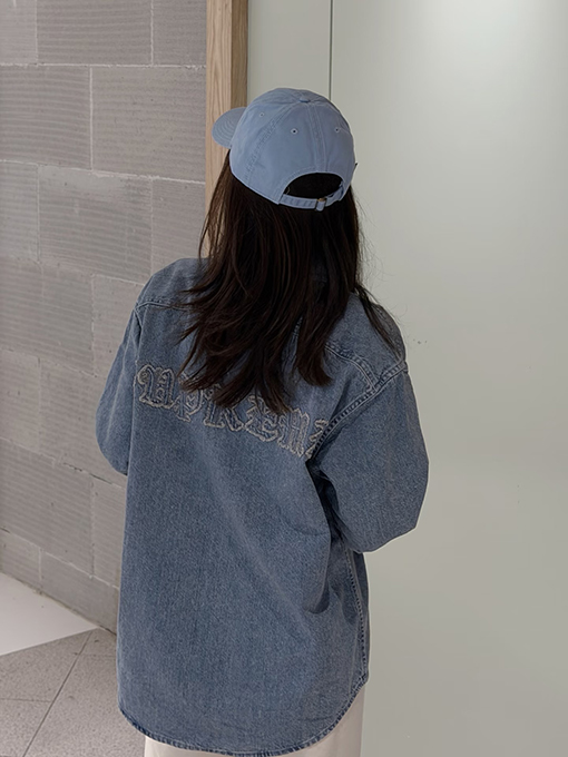 シュプリーム SUPREME アップリケ付きデニムカジュアル長袖シャツ