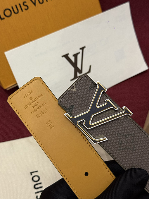 ルイヴィトン偽物 LV Initiales Monogram Flower 新モデルクラシックなモノグラム柄のカラーブロック花柄リバーシブル両面ベルト