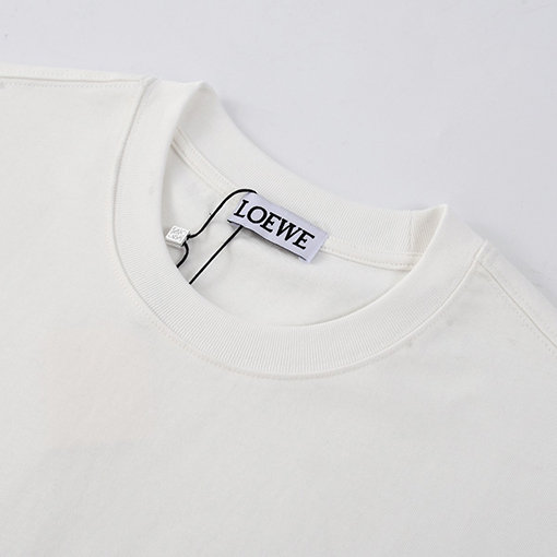 ロエベ半袖Tシャツコピー 花柄刺繍入り半袖Tシャツ